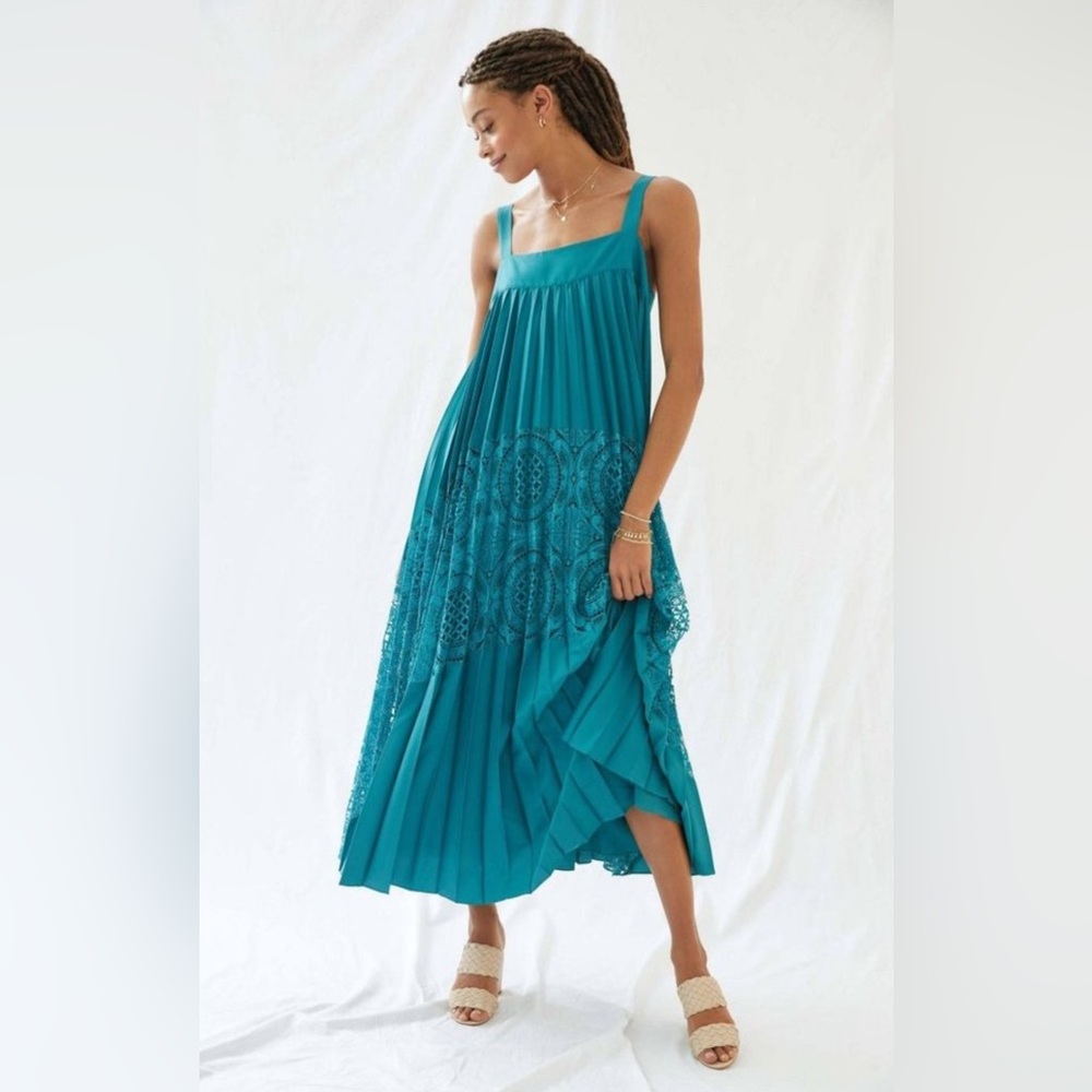 Anthropologie (Geisha Designs) Maxi Dress with Crocheted Detail